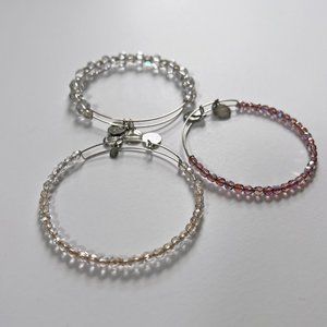 THREE Alex and Ani beaded bangles